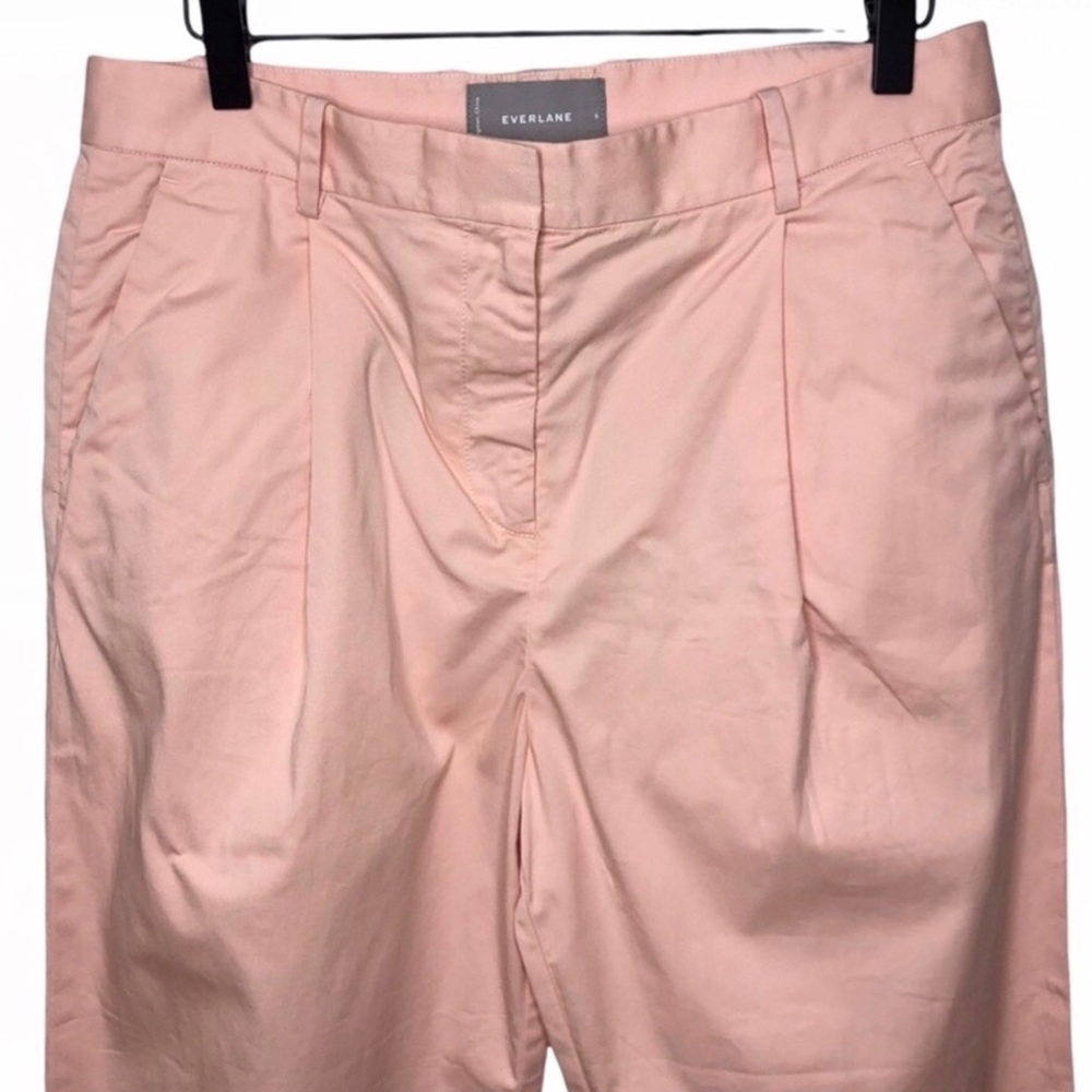 Everlane Slouchy Chino Pants Cropped Pleated Pink Size 6 Ankle Lengtb - Picture 6 of 11